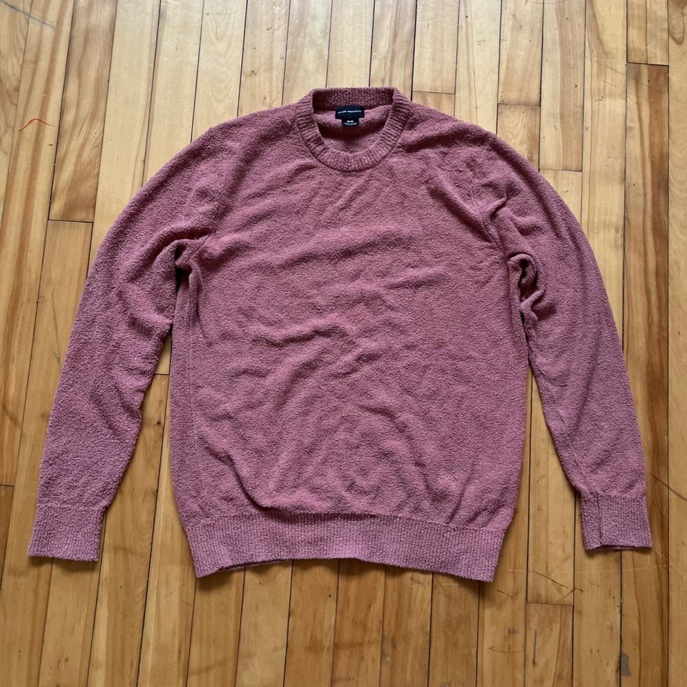 Club Monaco Textured Crew Neck Long Sleeve Sweater Dusty Rose M